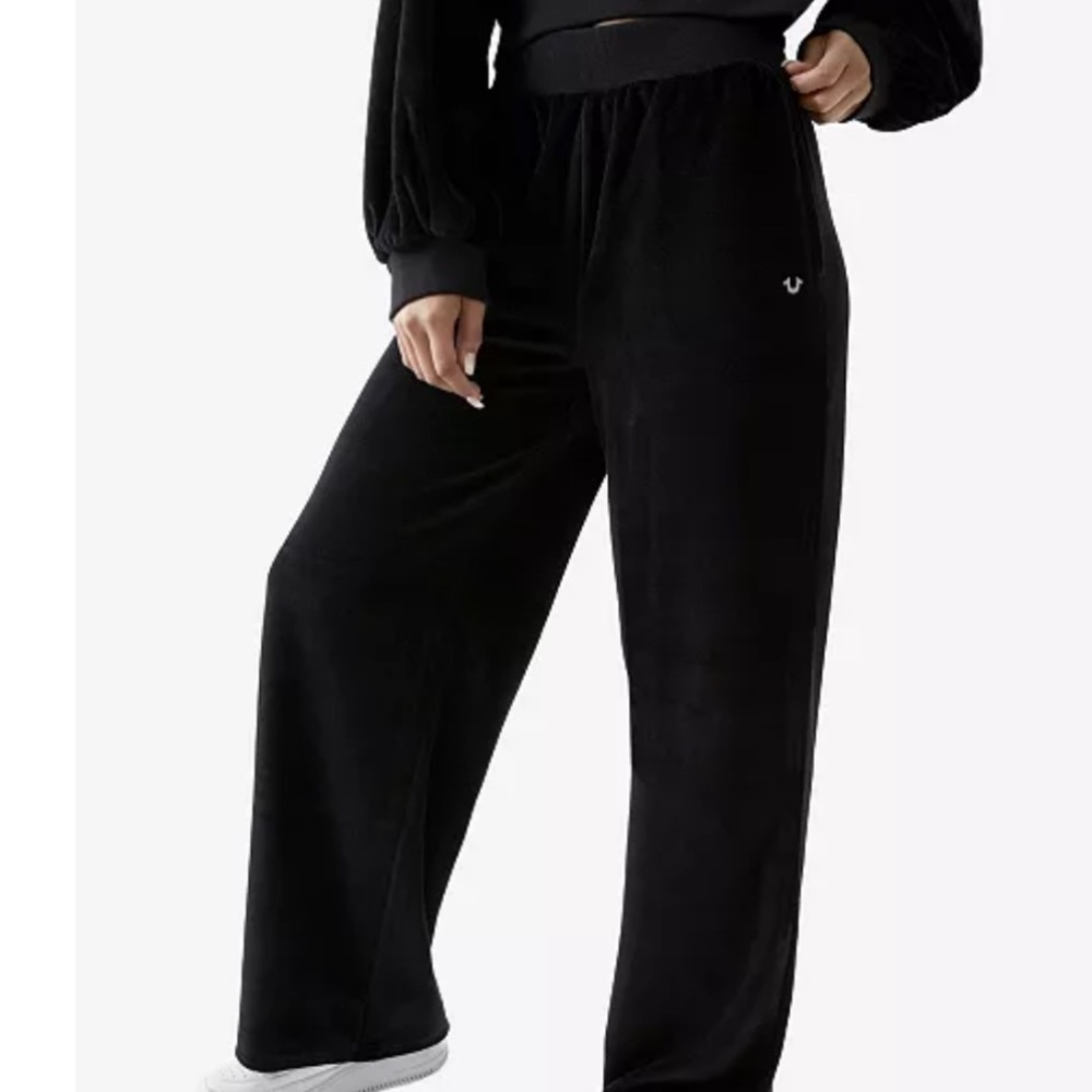 True Religion Velour Wide Leg Pants